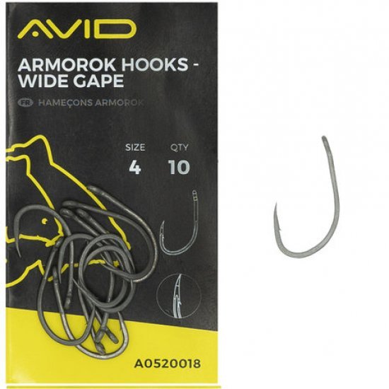 Avid Carp Armorok Hooks Wide Gape Barbed
