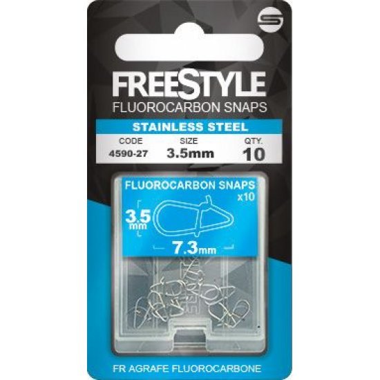 Spro FreeStyle RELOAD STAINLESS FLUOROCARBON SNAP 4MM 10 STUKS