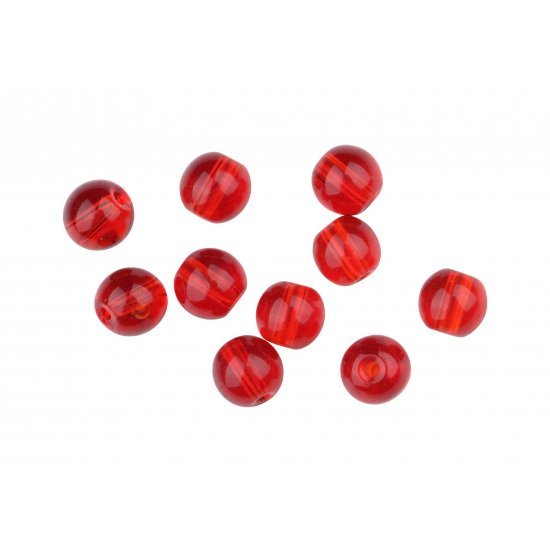 Spro Round Smooth Glass Beads Red Ruby 6mm