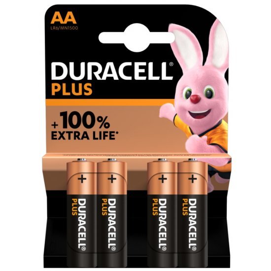 Duracell Plus 100% Alkaline AA / LR6 blister 4 stuks