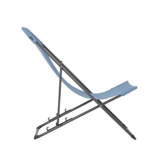 Bo-Camp Beach Chair Plat 3 Standen Blauw