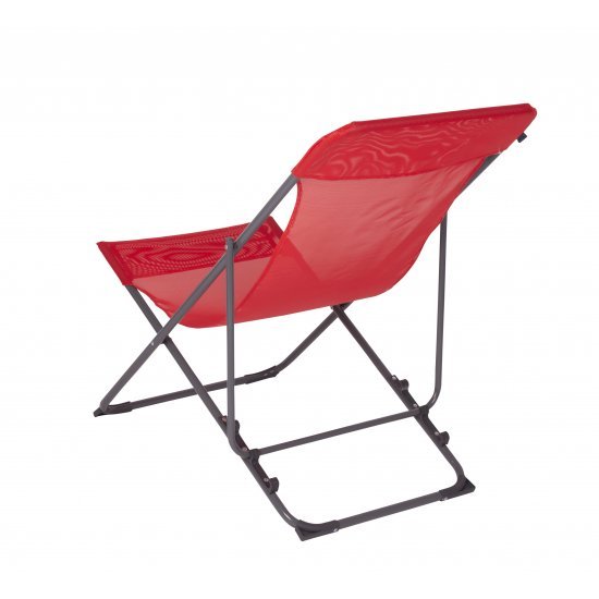 Bo-Camp Beach Chair Plat 3 Standen Rood