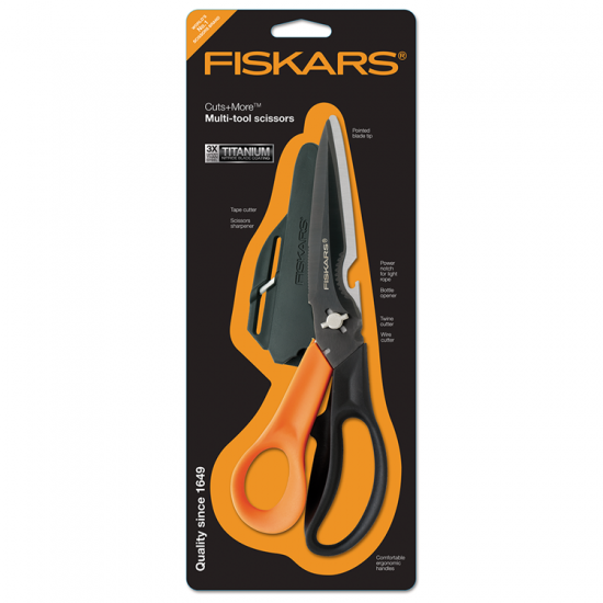 Fiskars Schaar Cuts More 23cm Zwart-Oranje