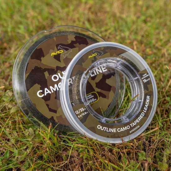 Avid Carp Outline Camo Tapered Leader 0.28mm 10LB