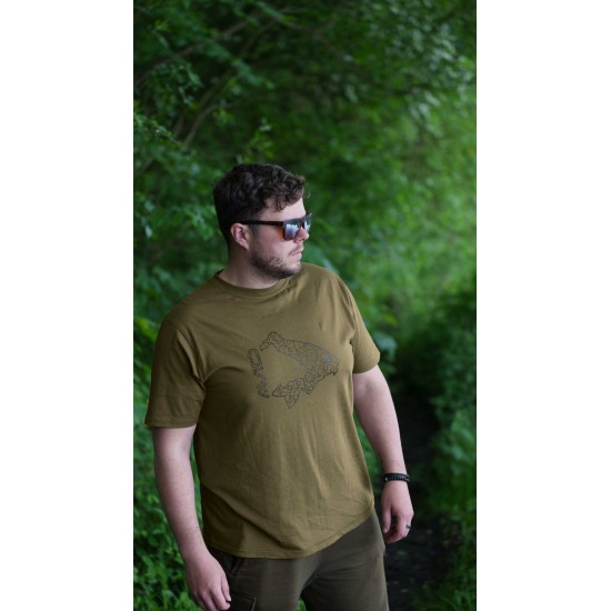 Avid Carp Icon T-Shirt Khaki