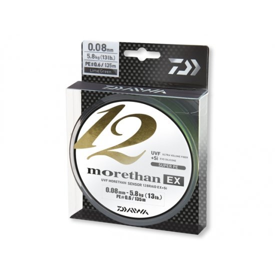 Daiwa Morethan 12 Braid EX+Si Lime Green 0.16mm 135m