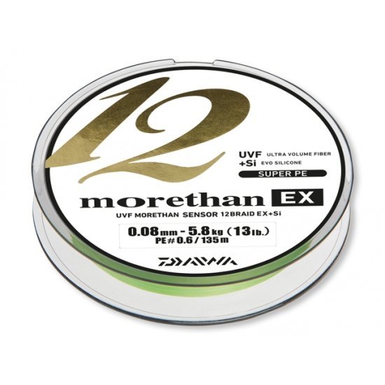 Daiwa Morethan 12 Braid EX+Si Lime Green 0.18mm 300m