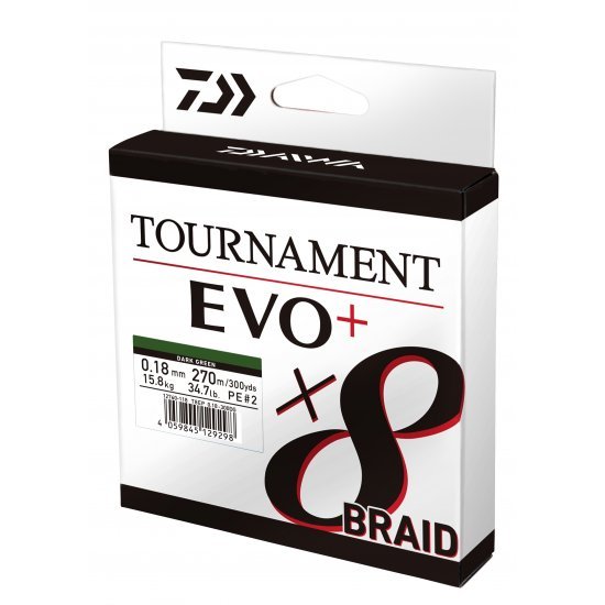 Daiwa Tournament X8 Braid EVO+ Dark Green 0.14mm 900m