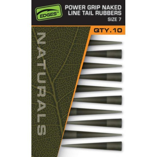 Fox Edges Naturals Power Grip Naked Line Tail Rubbers Size 7