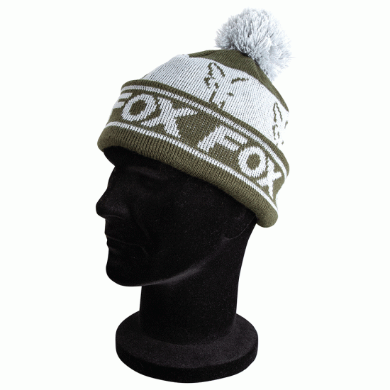 Fox Green and Silver Lined Bobble Hat