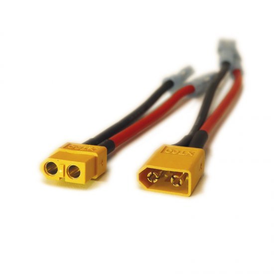 Jarocells XT60 male to 6,3mm blade connector female 14AWG