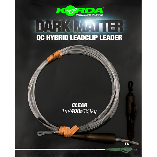 Korda Dark Matter Leader QC Hybrid Clip Clear 1m