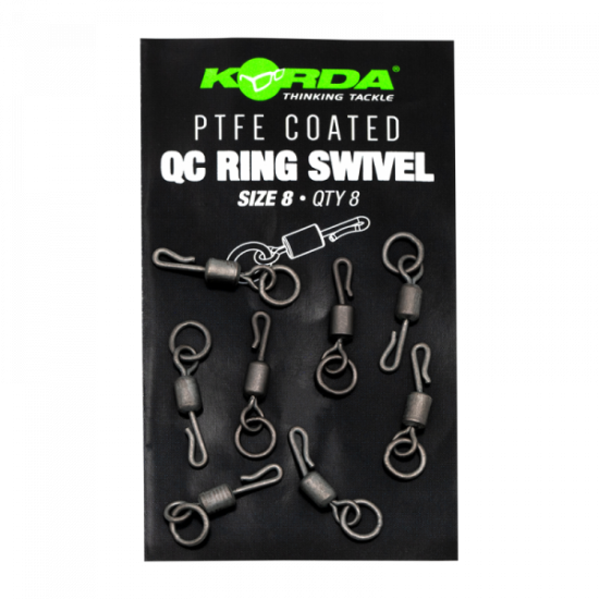 Korda PTFE QC Ring Swivel Size 8 (8 stuks)