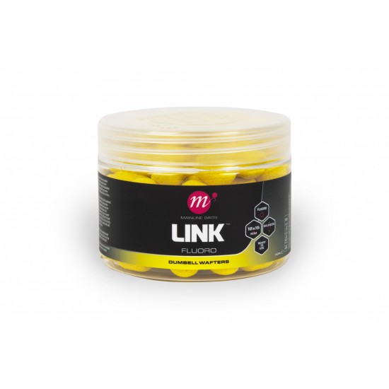 Mainline Link Fluoro Dumbell Wafters 12x15mm Yellow