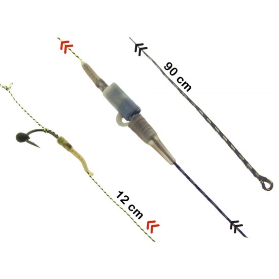PB Products R2G Clip SR Leader 90 Shot on the Hook Rig Size 4 Weed 2pcs