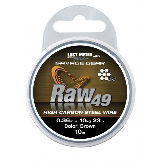 Savage Gear Raw49 Steelwire 10m 0.45mm Uncoated Brown