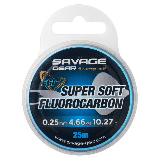 Savage Gear Super Soft Fluorocarbon Egi 25m 0.29mm Pink