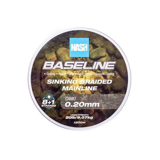 Nash Baseline Sinking Braid Camo 25lb 0.24mm 1200m